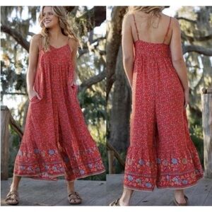 NATURAL LIFE Jamie Jumpsuit Red Flower Ditsy
Floral Boho Jumper Size Large L